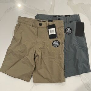 Hurley Boyd Flat Front Shorts - Tan and Gray